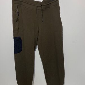 Columbia Men's Elastic Waist Drawstring Jogger Cropped Sweatpants Green Large